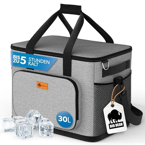 BigDean 30L Kühltasche – Auslaufsicher & Wasserdicht für Picknick & Einkauf - Picknicktasche mit 30L Kapazität, hält Speisen und Getränke bis zu 5 Stunden kühl. Ideal für Ausflüge und den Einkauf – langlebig und pflegeleicht.