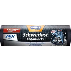 Melitta Europa GmbH & Co. KG Swirl PROFI Schwerlast-Abfallsäcke, Extrem reißfest & tropfsicher durch stabile 3-Schicht-Folie, 1 Rolle = 5 Stück, Fassungsvermögen: 240 l 4006508215751