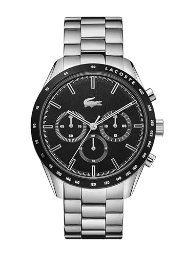 Lacoste Chronograph Quarz Uhr für Herren Boston - 2011079 - Armbanduhren für Herren mit elegantem Design und robustem Edelstahlarmband, wasserabweisend bis 5 bar - ideal für Alltag und Freizeit.
