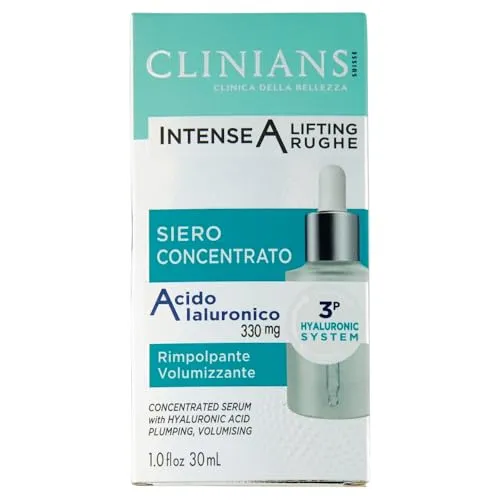 CLINIANS | Intense A Lifting Wrinkles Concentrated Serum, mit Dermatologisch Getesteter Hyaluronsäure, Made in Italy, 30 ml