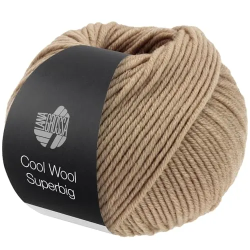 LANA GROSSA Meilenweit Superbig | Pure extrafeine Merinowolle, waschmaschinenfest und filzfrei | Handstrickgarn aus 100% Schurwolle (extrafine) | 50g Wolle zum Stricken% Häkeln | 80m Garn FB 37