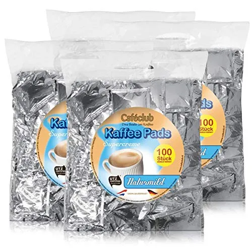 CAFECLUB 100 Kaffepads NATURMILD Supercreme, 4x 100 Pads 2800g - einzeln verpackt