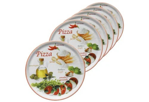 MamboCat Pizzateller 6er Set Napoli 31cm - Pizzateller Set aus Porzellan mit italienischem Design, ideal für große Pizzen und vielseitig einsetzbar. Spülmaschinengeeignet und perfekt für gesellige Abende!