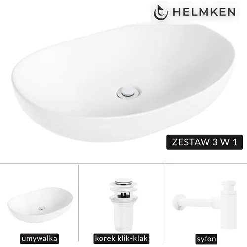 Helmken 50263000 Aufsatzwaschbecken 63x42 cm in Weiß