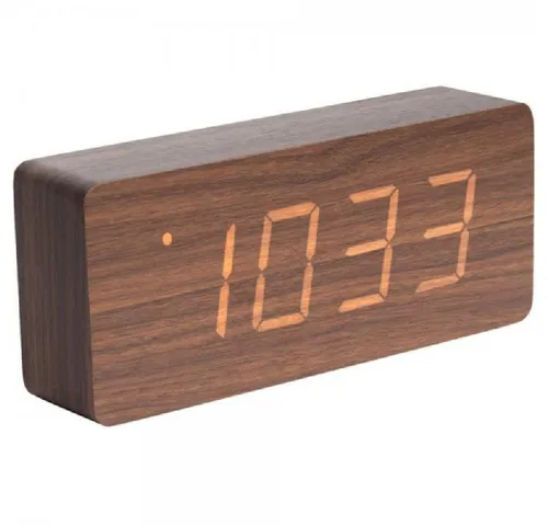 Karlsson Wecker Tube Dark Wood Veneer in braun von Karlsson