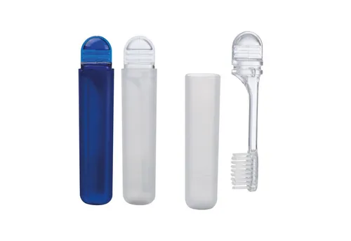 Macma Zahnbürste 2x Reisezahnbürste mit Etui / Farbe: je 1x transparent weiß und blau