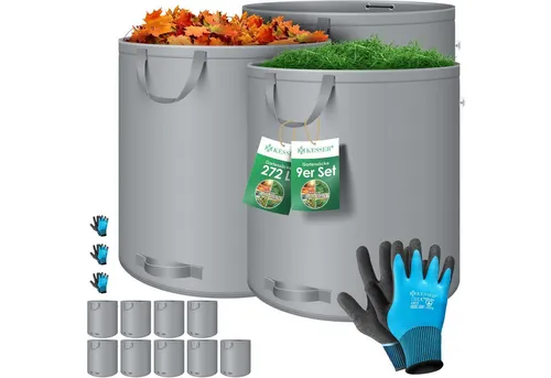 KESSER Gartensack Set, 272 l, inkl. Handschuhe in grau von Kesser