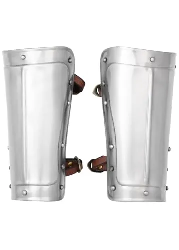 Battle-Merchant Armschienen aus Stahl - Mittelalterliche Arm Rüstung für LARP - Unterarm- & Schienbeinschutz für Kampfsport, robuste Stahlkonstruktion für optimalen Schutz und authentisches Mittelalter-Feeling.