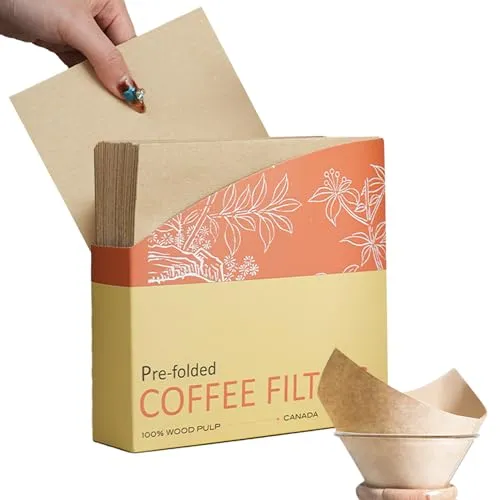 Chemex Filter 50er-Pack,5-13 Tassen Vorgefaltete & Natürliche & Ungebleichte Papier Kaffeefilter, Reißfest & Keine Körnung & leicht filterbarer Kaffee,mit Chemex Pour-Over-Kaffeemaschinen