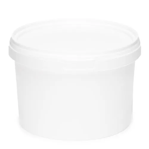 Garronda Eimer mit Deckel 0,5 L für die Lagerung von Lebensmittel- und Chemischen Produkten Weiß 100 Stück GD-0111