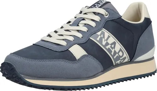 Napapijri Sneaker aus Lederimitat/Textil – Blau 43 EU - Bequeme Sneaker in Navy mit Schnürung, ideal für Freizeit. Hoher Tragekomfort dank ungefüttertem Innenmaterial und rutschfester Gummisohle.