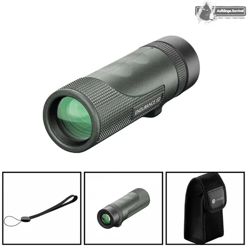 Hawke Endurance ED 10x25 Monokular grün - Kompaktes Monokular für Vogelbeobachtung und Jagen, wasserdicht und beschlagfrei, ideal für unterwegs mit nur 152 g Gewicht.