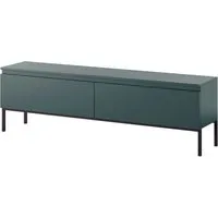 Selsey TV-Schrank BEMMI 2-türig mit Metallgestell, grifflos, Dunkelgrün - TV-Halterungen, modernes Design mit griffloser Front und stabiler Metallkonstruktion, perfekt für stilvolle Wohnräume.