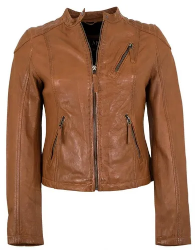 Jilani Lederjacke Laura Jilani - Damen Lederjacke Lammnappa Biker cognac