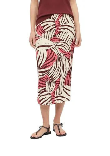 s.Oliver Strukturierter Midi-Rock mit Schlitz und Elastikbund - Eleganter Midi-Rock in strukturierter Optik, elastischer Bund für hohen Tragekomfort, ideal für vielseitige Outfits. Regular Fit und ohne Futter für einen lässigen Look.