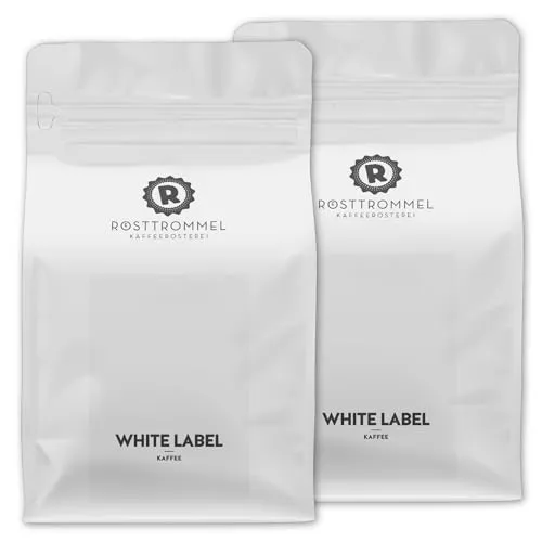 RÖSTTROMMEL WHITE LABEL - Special Blend KAFFEE, Ganze Kaffee-Bohnen 2x1kg, 100% Arabica, Röstung 4.5/10, Brasilien, Geschmack: mittelkräftig, Nuss, Schokolade