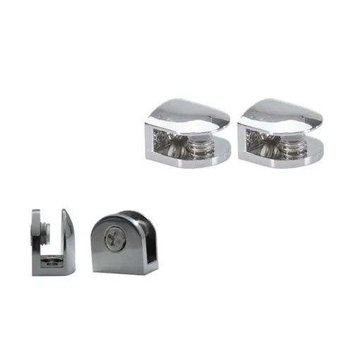 HOOZ Wandregalhalter 2er Set Regalhalter Chrom für Glas & Holzeinlagen, Set 2-tlg., für Regalböden zwischen 6 und 8 mm