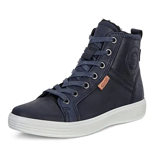 Ecco Unisex S7 Hohe Sneaker, Blau (Night Sky 2303) - Wanderschuhe mit robustem Leder-Obermaterial und bequemer Gummisohle, ideal für Outdoor-Abenteuer und täglichen Komfort.