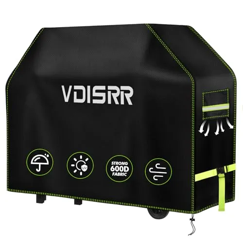 VDISRR Grillabdeckung Wetterfest, Schwerlast 600D Oxford Grill Abdeckhaube, Hochwertiges Schutzhülle für Grills, 165x71x122cm, Schutz Grill vor Rost und Schimmel