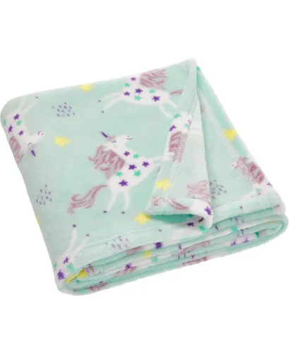 Babydecke Fleece-Decke Einhorn, Playshoes in grün von PLAYSHOES
