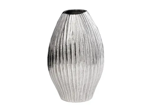 riess-ambiente Dekovase ELEGANCE 35cm silber antik · Blumenvase aus Metall fürs Wohnzimmer (Einzelartikel, 1 St), Tischdeko · handmade · Hammerschlag Design · Accessoire