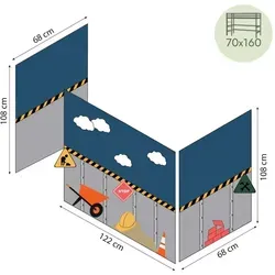 Hoppekids Vorhang Mittelhochbett 70x160  Construction , mehrfarbig , Maße (cm): B: 300 H: 108