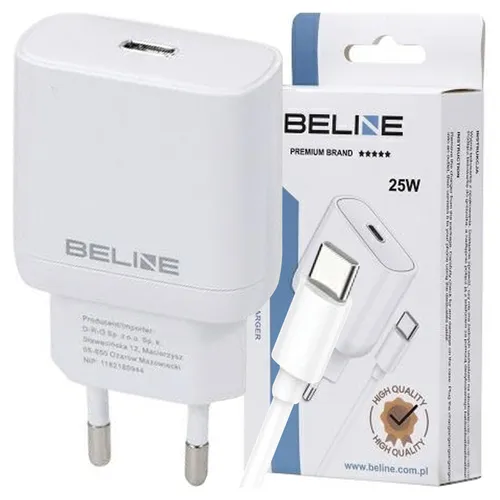 BELINE 1X USB-C 25W WANDLADEGERÄT MIT KABEL FÜR GALAXY S21 S22 HANDYS