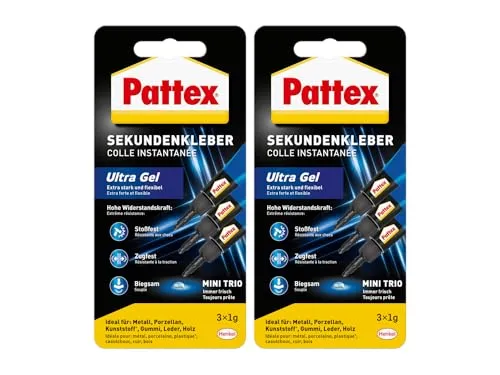 Pattex Sekundenkleber Ultra Gel Mini Trio (2er Pack (2x 3g))