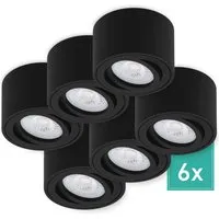 Oktaplex 6er Set Decken Spot Lile S inkl. dimmbare LED-Module - Elegante Deckenleuchten für stilvolle Akzente. Mit schwenkbaren Strahlern und 3-stufiger Dimmfunktion schaffen Sie die perfekte Atmosphäre in jedem Raum. Ideal für Wohnzimmer und Galerien. Hochwertige Verarbeitung in mattschwarzem Aluminium.