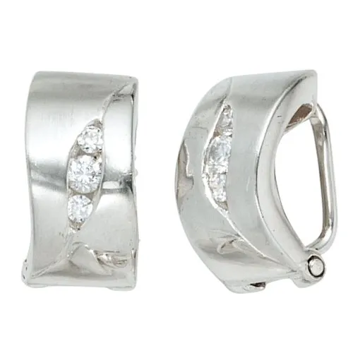 Ohrclips aus 925 Silber mit Zirkonia in silber von Schmuck Krone
