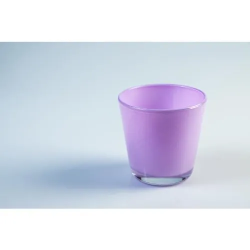 INNA-Glas Kleines Teelichtglas - Teelichthalter Alex, lila, 7,5cm, Ø 7,5cm - Windlichtglas