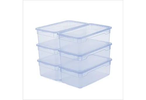 ROTHO Stapelbox 5L Kiste mit Deckel – 6er-Set für platzsparende Aufbewahrung - Praktisches 6er-Set stapelbarer Kisten mit Deckel. Ideal für Schrank und Regal, sorgt für Ordnung und Sichtbarkeit. Robustes Kunststoffmaterial, pflegeleicht und langlebig.