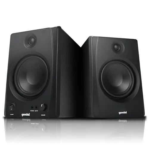 Gemini Sound SMX-5BT – 5”-Studio-Monitor mit Bluetooth – 200W Spitzenleistung, TRS/RCA/AUX-Eingänge, Akustik-Tuning, Aktiv/Passiv-Paar für Heimstudios, DJs und Musikproduktionen