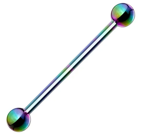 viva-adorno Piercing-Set Barbell Piercing Stab Industrialpiercing Ohrpiercing Cartilage Stecker (1-tlg), Edelstahl 1,6 x 38 x 5mm