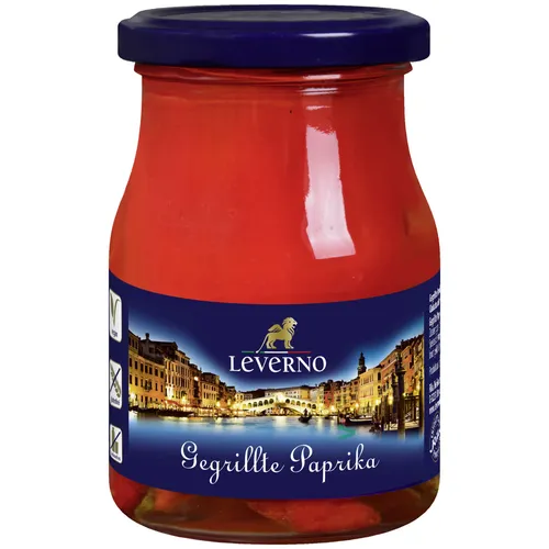 Leverno Gegrillte Paprika 340g Glas