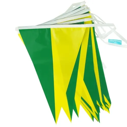 Goodymax® Wimpelkette 10 m Design Grün-Gelb 2-farbig - viele weitere Farben & Farbkombinationen zur Auswahl