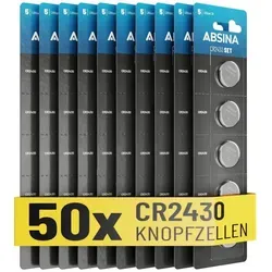 ABSINA CR2430 Knopfzelle 50er Pack von ABSINA