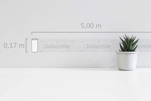 Kinderzimmerborte Baby Smile mit Metallic Effekt – Weiß