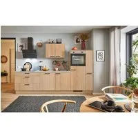 pino Küchenzeile 280cm Eiche Aviva mit Elektrogeräten rechts - Genieße die neue pino Küchenzeile mit 280 cm in Eiche Aviva! Hochwertige Materialien, praktische Vollauszüge und alle Elektrogeräte inklusive. Individuell anpassbar für deine Traumküche!