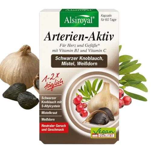 Alsiroyal Schwarzer Knoblauch Kapseln – 60 Stück mit S-Allylcystein