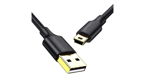 Ugreen 5-pinowy pozłacany kabel USB - mini USB 0,25m czarny (US132 6957303813537