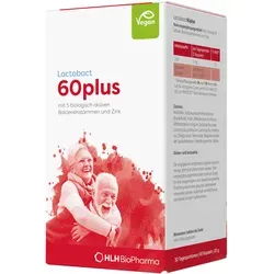 Lactobact 60Plus - Probiotische Kapseln - Arzneimittel mit 5 probiotischen Bakterienkulturen, ideal für Menschen mit Milchunverträglichkeit. Unterstützt die Darmflora und ist für Diabetiker geeignet.