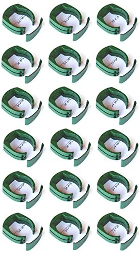 Ø 34 mm Zaun Pfosten Halter Clip für Gartenzaun Schweißdraht Gartengitter Befestigung an Zaun-Pfahl grün RAL 6005 18 x