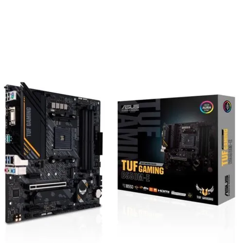 ASUS TUF Gaming B550M-E Mainboard AM4 - micro-ATX, PCIe 4.0, 2x M.2, optimiert für ultimativen Gaming-Spaß und maximale Haltbarkeit