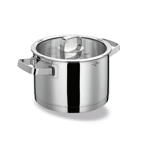 Küchenprofi COOK - Kochtopf SAN REMO 20 cm - Kochtopf für alle Herdarten inklusive Induktion, mit extra starkem Mehrschichtboden und Wärmeisolierung für sicheren Griff.