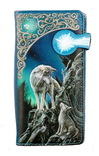 Fantasy-Geldbörse mit Wölfen, mehrfarbig,Figuren Shop