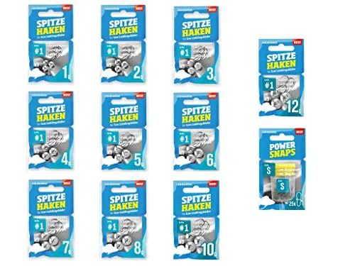 Lieblingsköder Jigkopf-Set #1 - 30 Jigs + 25 Snaps - Angelhaken Set mit 30 scharfen Jighaken und 25 Snaps, perfekt für 5 cm Köder, ideal für Barsch und Kleinräuber, für optimale Angel-Ergebnisse.