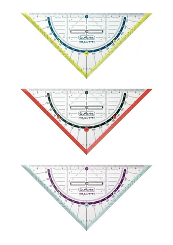 3x Herlitz Geometriedreieck 