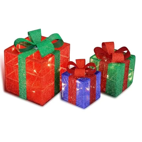 CCLIFE LED Geschenkbox 3er Set Weihnachten von CCLIFE