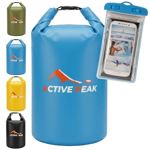 Active Peak Dry Bag 2L wasserdichte Tasche & Packsack Wasserdichter Beutel Waterproof Bag für SUP Tasche Wasserdicht & Seesack Wasserdicht Drybag für Outdoor & Wassersport (Himmelblau 2 Liter)